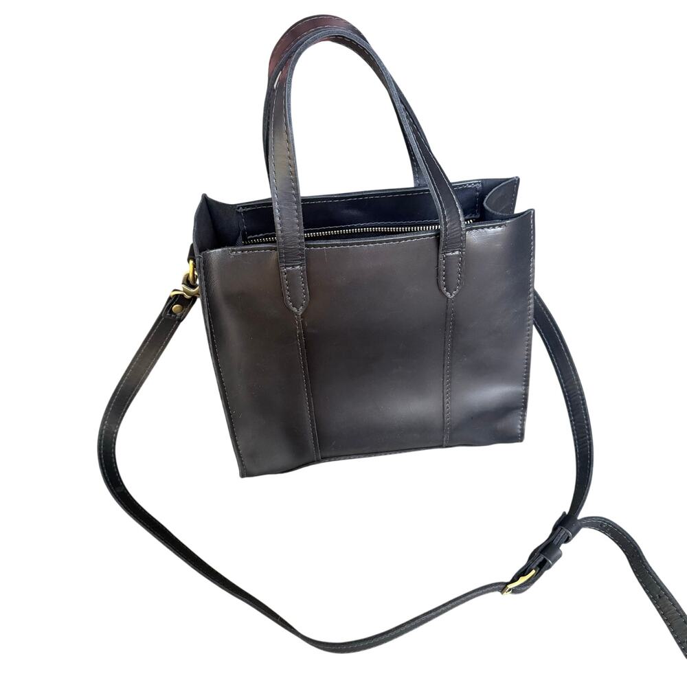 Portland Leather Goods Lola Black Handle Crossbody Detachable Strap Gold